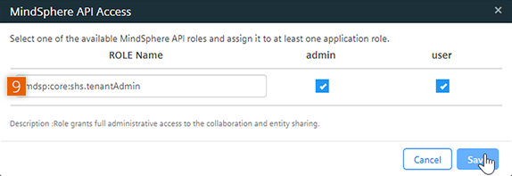 Add MindSphere API Role