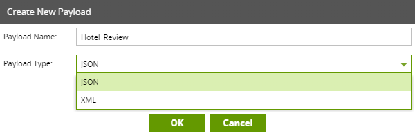 Payload type drop-down