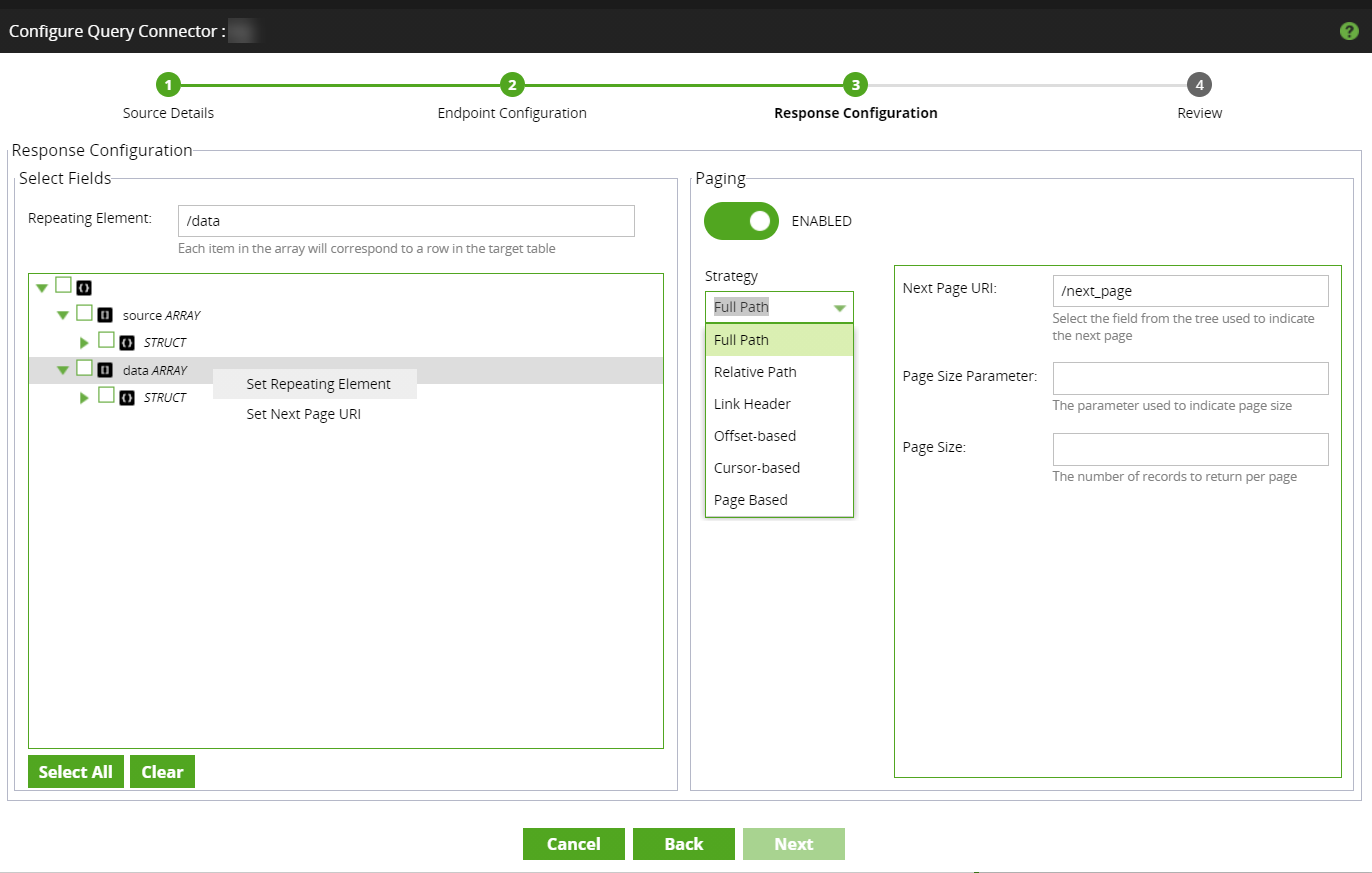 Configuring pagination