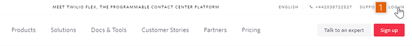 Twilio homepage