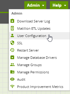 User Configuration Matillion ETL