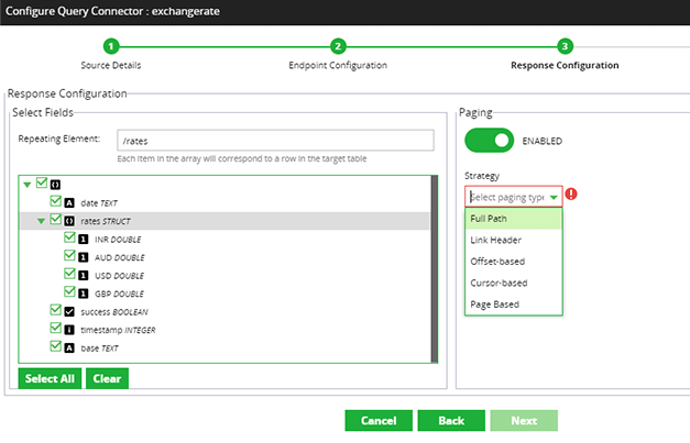 API paging configuration