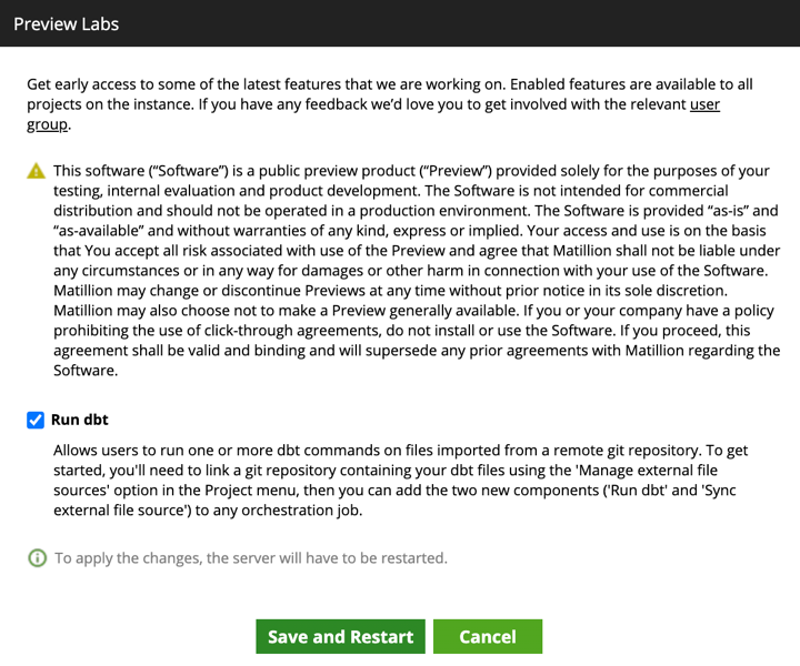 Matillion ETL Preview Labs