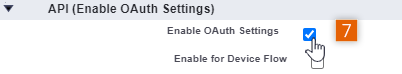 Enable OAuth settings