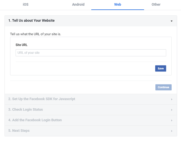 Web app setup