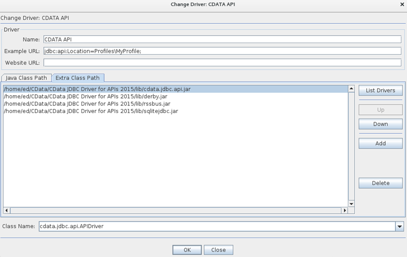 Adding drivers to SQuirreL