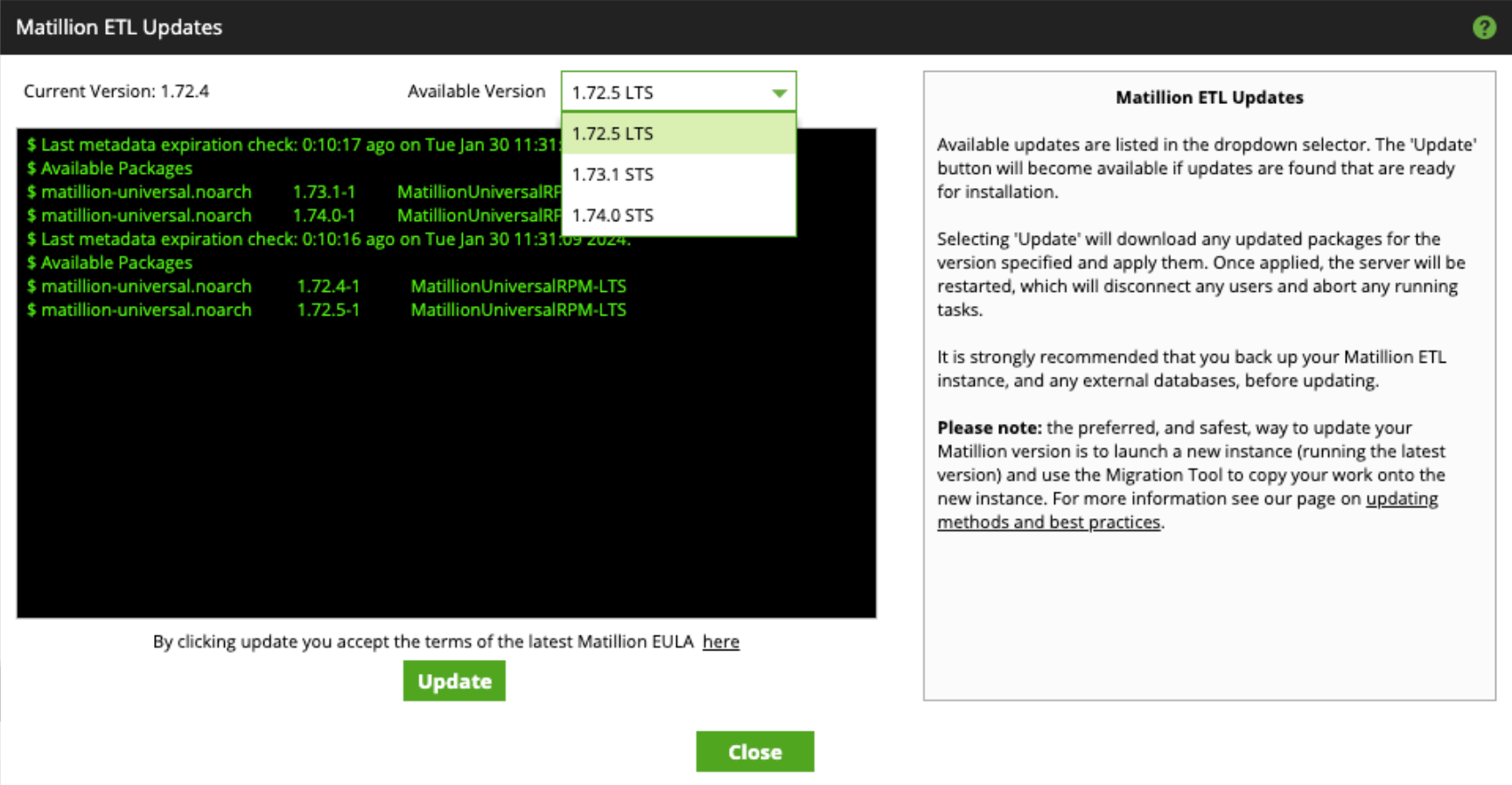 Matillion ETL Updates